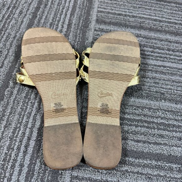 Candies gold studded and rhinestone embellished thong flat sandals - Picture 5 of 6